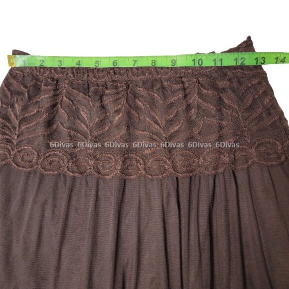 SEXY Mini Skirt Dark Brown Lace Frilly Short Skirt- NEW ! One Size Fits Most - Picture 10 of 15
